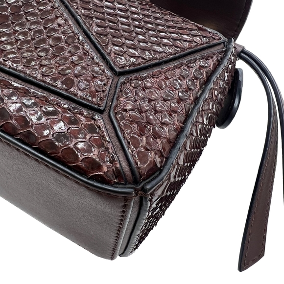 Loewe Puzzle Mini 2WAY Handbag Shoulder Bag Python Brown - Picture 7 of 12